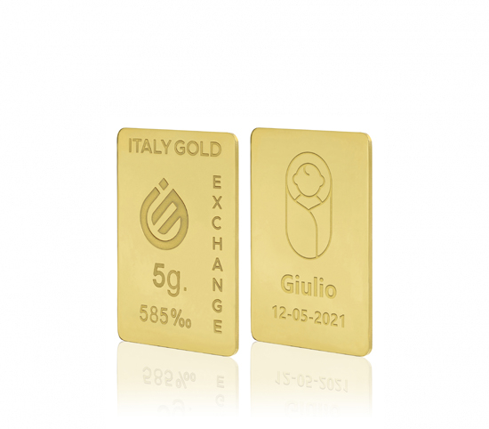 Lingotto Oro regalo per nascita 14 Kt da 5 gr. Italy Gold Exchange